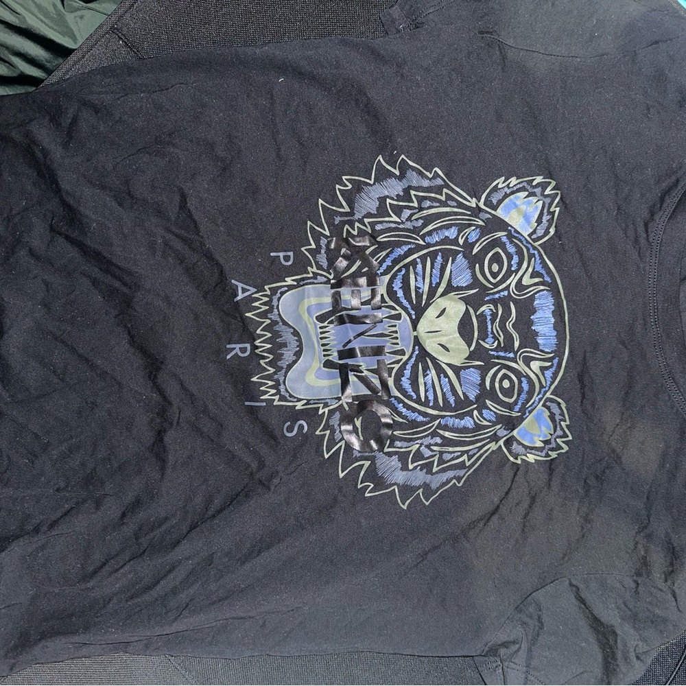 Kenzo Black T-Shirt with Tiger Graphic